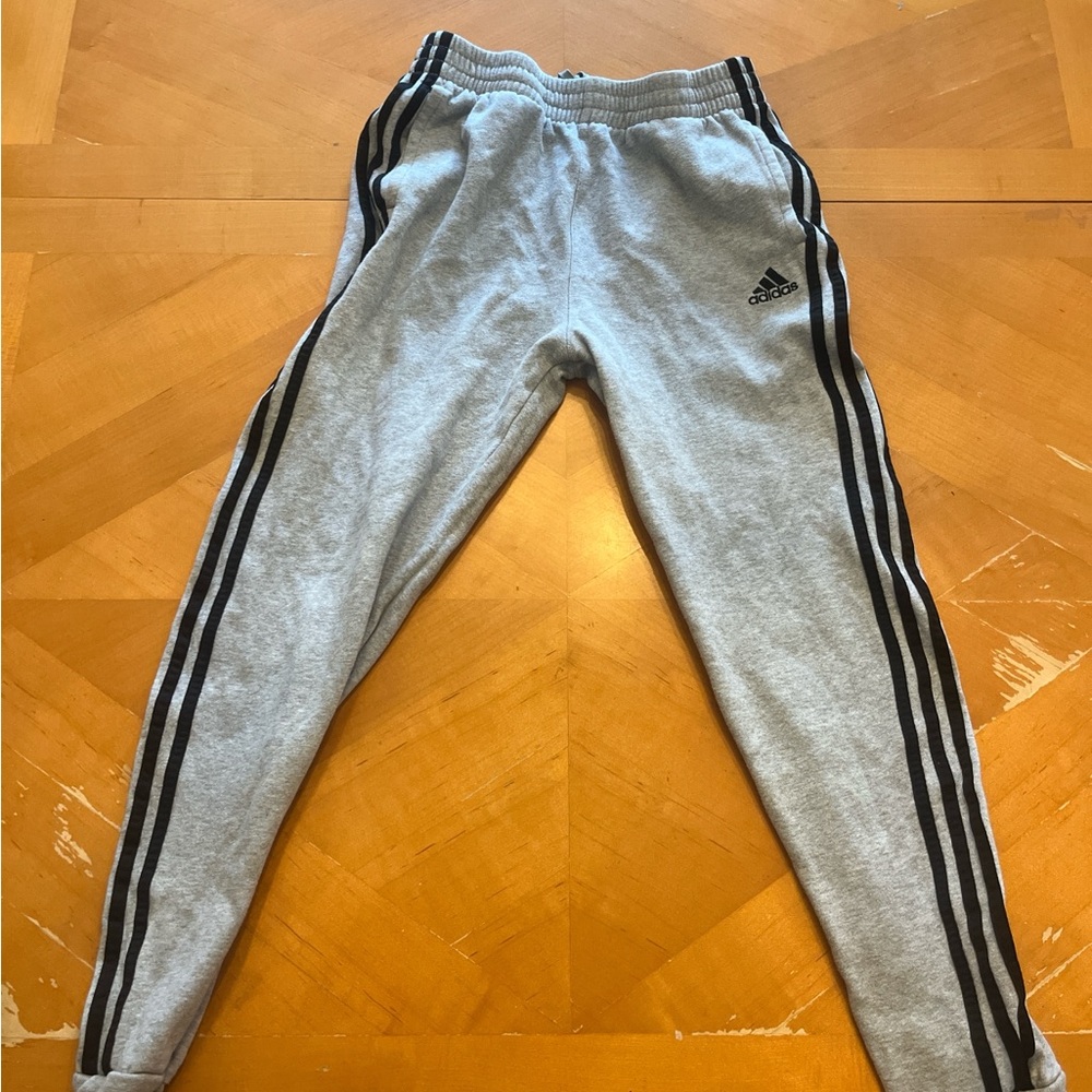 Adidas Gray and Black Sweatpants Tapered Joggers